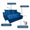 Sofá Retrátil Reclinável Resistente e Confortável Boa Vista 2.30m Cor:azul;tamanho:2,30m - 2