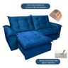 Sofá Retrátil Reclinável Resistente e Confortável Boa Vista 2.30m Cor:azul;tamanho:2,30m - 3
