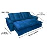 Sofá Retrátil Reclinável Resistente e Confortável Boa Vista 2.30m Cor:azul;tamanho:2,30m - 5