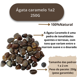 Pedra Ágata Caramelo 1 a 2 Cm Rolada 250g Natural - 4