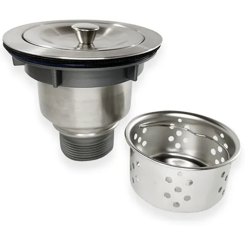 Válvula 4 1/2 Ralo de Pia Cozinha com Cesto Higiênico Demima com Cesto Higiênico Cromado