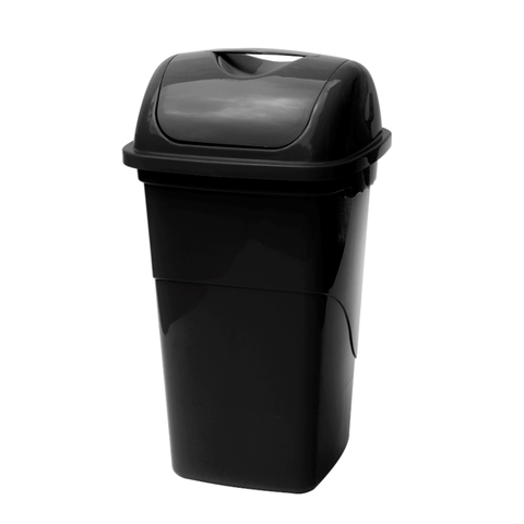 Lixeira Quadrada Multiuso Basculante Capacidade 30 Litros Cor Preto Durín