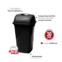 Ver imagem 2 de Lixeira Quadrada Multiuso Basculante Capacidade 30 Litros Cor Preto Durín