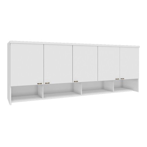 Armario Suspenso Cozinha Compacta 5 Portas Branco
