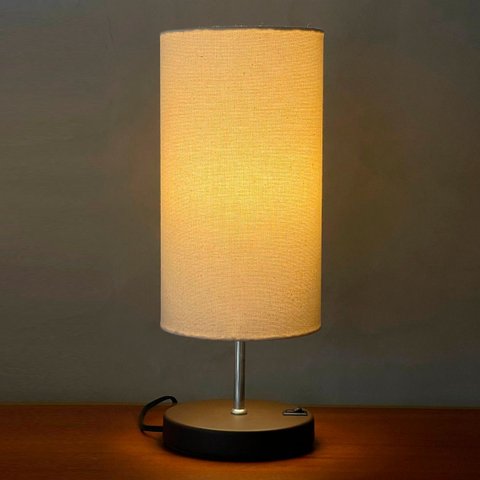 Abajur Luminaria de Mesa Redondo com Interruptor Ref 84 Decoração Casa Sala Quarto Escritório Moveis