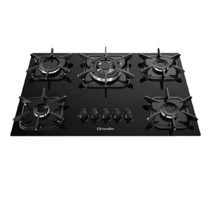 Cooktop À Gás Mueller 5 Bocas Tripla Chama Mesa de Vidro - Bivolt