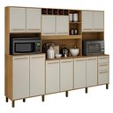 Ver imagem 1 de Cozinha Compacta Ágata 13 Portas e 2 Gavetas Cinamomo/off White - Valdemóveis