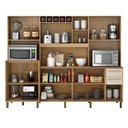 Ver imagem 3 de Cozinha Compacta Ágata 13 Portas e 2 Gavetas Cinamomo/off White - Valdemóveis