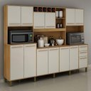 Ver imagem 2 de Cozinha Compacta Ágata 13 Portas e 2 Gavetas Cinamomo/off White - Valdemóveis
