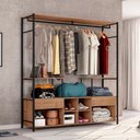 Ver imagem 1 de Guarda Roupa Casal Belela Industrial sem Porta 2 Gavetas MDP Preto Demolição Artefamol Móveis