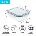 Ver imagem 3 de Kit 5 Potes Hermético de Vidro Borossilicato Marmita 1000ml