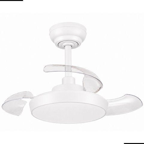 Ventilador de Teto Air Small Branco Led Retrátil Controle Remoto Bivolt