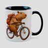 Caneca Branca com Interna Preta Y5 CAPIVARA BICICLETA  16 - 1