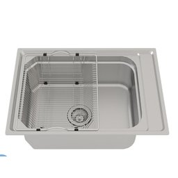Cuba Inox com cesto e escorredor 65x45x19 Ghelplus 30507 - 1