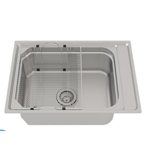 Cuba Inox com cesto e escorredor 65x45x19 Ghelplus 30507