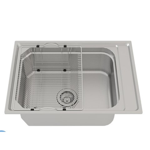 Cuba Inox com cesto e escorredor 65x45x19 Ghelplus 30507
