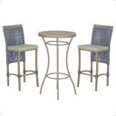 Ver imagem 1 de Mesa Bistrô 2 Banquetas Roma Fendi Corda Náutica 3 Trama Prata