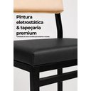 Ver imagem 3 de Cadeira Jantar Estofado Aço Preto Kit 2 Cadeira Bossa - Preto e Bege