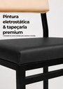 Ver imagem 3 de Cadeira Jantar Estofado Aço Preto Kit 2 Cadeira Bossa - Preto e Bege