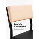 Ver imagem 5 de Cadeira Jantar Estofado Aço Preto Kit 2 Cadeira Bossa - Preto e Bege
