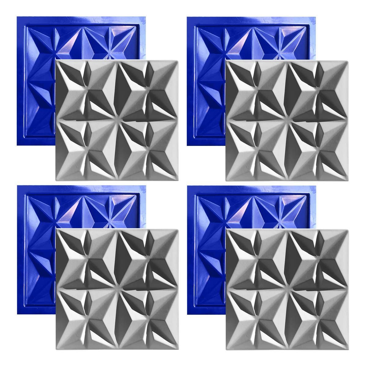 Formas Cullinans 30x30 3d Abs Azul Gesso Cimento 1mm - 1