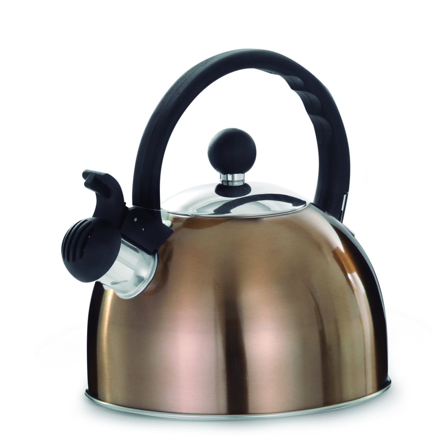 Chaleira Em Inox 2L Fogão A Gás E Indução Com Apito Bronze - 1