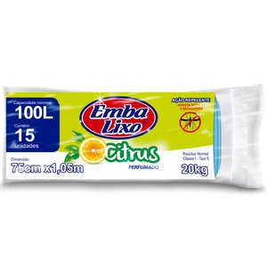 Saco de Lixo Citrus 100L com 15 Unid. Embalixo