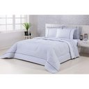 Ver imagem 1 de Kit Edredom 100% Algodão Percal 150 Fios Dupla Face Solteiro Gran Moratta 2 Peças - Cinza-branco