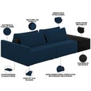 Ver imagem 4 de Sofá Ilha Modular para Sala 232cm com Puff Dublin K01 Veludo Azul Marinho e Sintético Preto - Lyam D