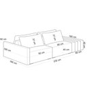 Ver imagem 5 de Sofá Ilha Modular para Sala 232cm com Puff Dublin K01 Veludo Azul Marinho e Sintético Preto - Lyam D