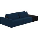Ver imagem 1 de Sofá Ilha Modular para Sala 232cm com Puff Dublin K01 Veludo Azul Marinho e Sintético Preto - Lyam D