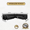Ver imagem 7 de Sofá Magno 3.77x3.97m de Canto, Retrátil e Reclinável - Preto