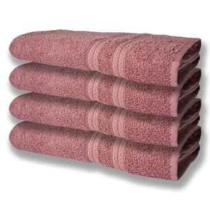 4 Toalhas Super Felpudas Grande e Grossa Algodão 80x150 Itália Soft Beka - Rosê