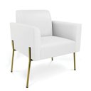 Ver imagem 2 de Sofá Namoradeira e Poltrona Pé de Ferro Dourado Marisa Corino D03 Branco