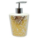 Ver imagem 1 de Porta sabonete liquido porcelana 400ml Branco linha dourada
