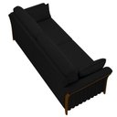 Ver imagem 5 de Sofá Living 3 Lugares 222cm Pés Madeira Roya M22 Veludo Preto - Mpozenato