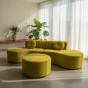 Ver imagem 1 de Sofá Modular Orgânico Monterrey 260cm + Puff Suede Amarelo