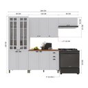 Ver imagem 5 de Armário de Cozinha Modulada Compacta Nara 12 Portas 2 Gavetas MDF 280cm Branco Fidelita Móveis