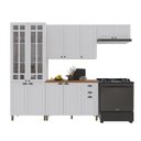 Ver imagem 2 de Armário de Cozinha Modulada Compacta Nara 12 Portas 2 Gavetas MDF 280cm Branco Fidelita Móveis