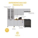 Ver imagem 3 de Armário de Cozinha Modulada Compacta Nara 12 Portas 2 Gavetas MDF 280cm Branco Fidelita Móveis