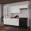 Ver imagem 1 de Armário de Cozinha Modulada Compacta Nara 12 Portas 2 Gavetas MDF 280cm Branco Fidelita Móveis