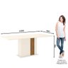 Mesa de Jantar 200cm com Vidro Dallas Multimóveis CR5046 Off White/Nature - 3