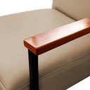 Ver imagem 7 de Kit 2 Poltronas Fontana Couro Bege Base em Madeira com Metal Preto