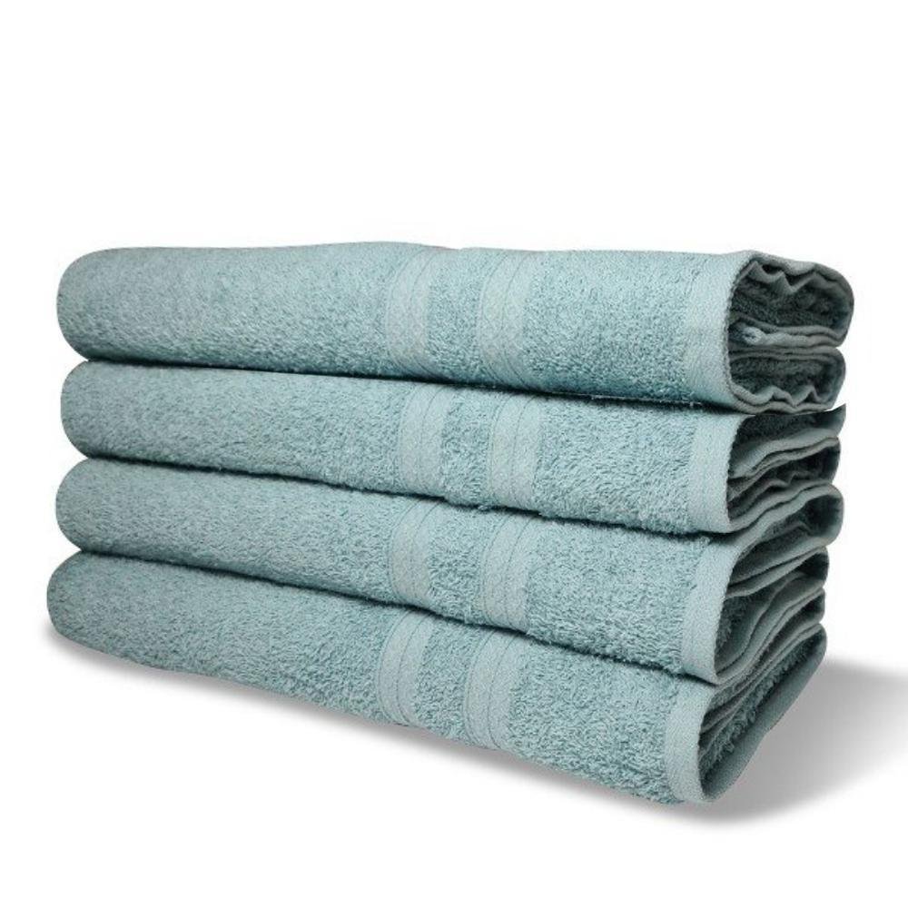 Kit com 4 Toalhas de Banho 430g/m² Grande Grossa 80x150cm Itália Soft - Verde Claro