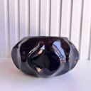 Ver imagem 4 de Vaso cachepot preto brilho onda ondulação 3D enfeite de mesa