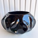 Ver imagem 3 de Vaso cachepot preto brilho onda ondulação 3D enfeite de mesa