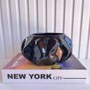 Ver imagem 2 de Vaso cachepot preto brilho onda ondulação 3D enfeite de mesa