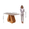 Conjunto: Mesa Sala Jantar Ágata C/ Tampo Madeirado C/ Vidro 130x80cm e 4 Cadeiras Maia Cinamomo/ - 5