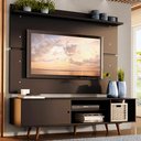 Ver imagem 1 de Rack Madesa Dubai e Painel para Tv até 65 Polegadas com Pés - Preto/rustic