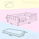 Ver imagem 5 de Cama Infantil Montessoriana Melissa Completa com Colchão e Enxoval e Trança Azul Grade Luminária LED